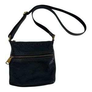 Fossil Voyager Crossbody Bag Black Pebble Leather